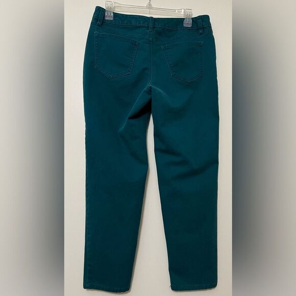 Lands’ End Women’s Fit 2 Straight Leg Pants - Teal Green - Size 8 - Picture 3 of 6